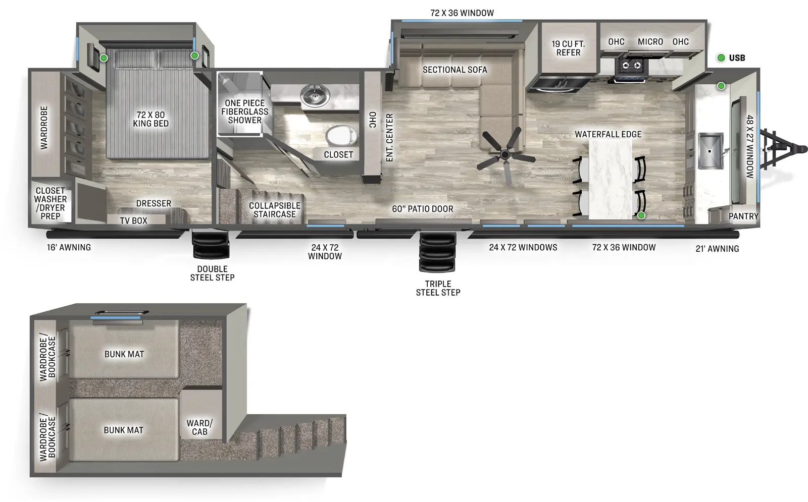 Sierra Destination 422FKL Floorplan